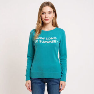 Lilly Pulitzer 'How Long 'Til Summer?' Blue White Sweater - XS